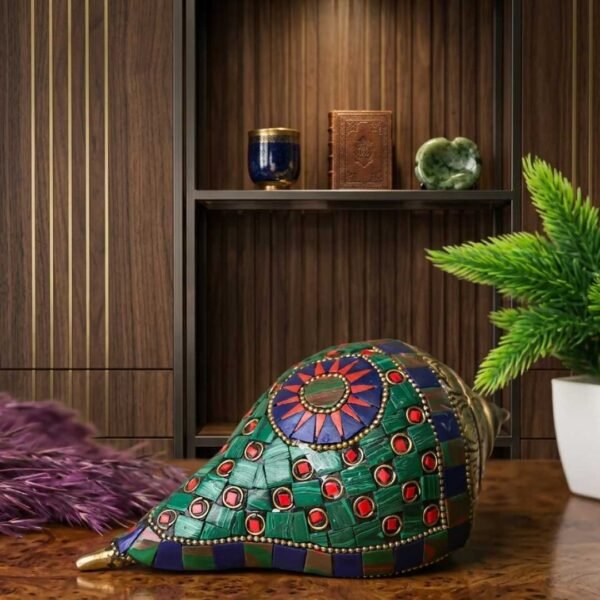 Brass Mosaic Conch Shell