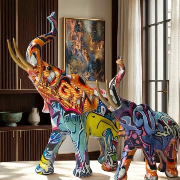Pop Art Elephant Showpiece (Sets of 2)