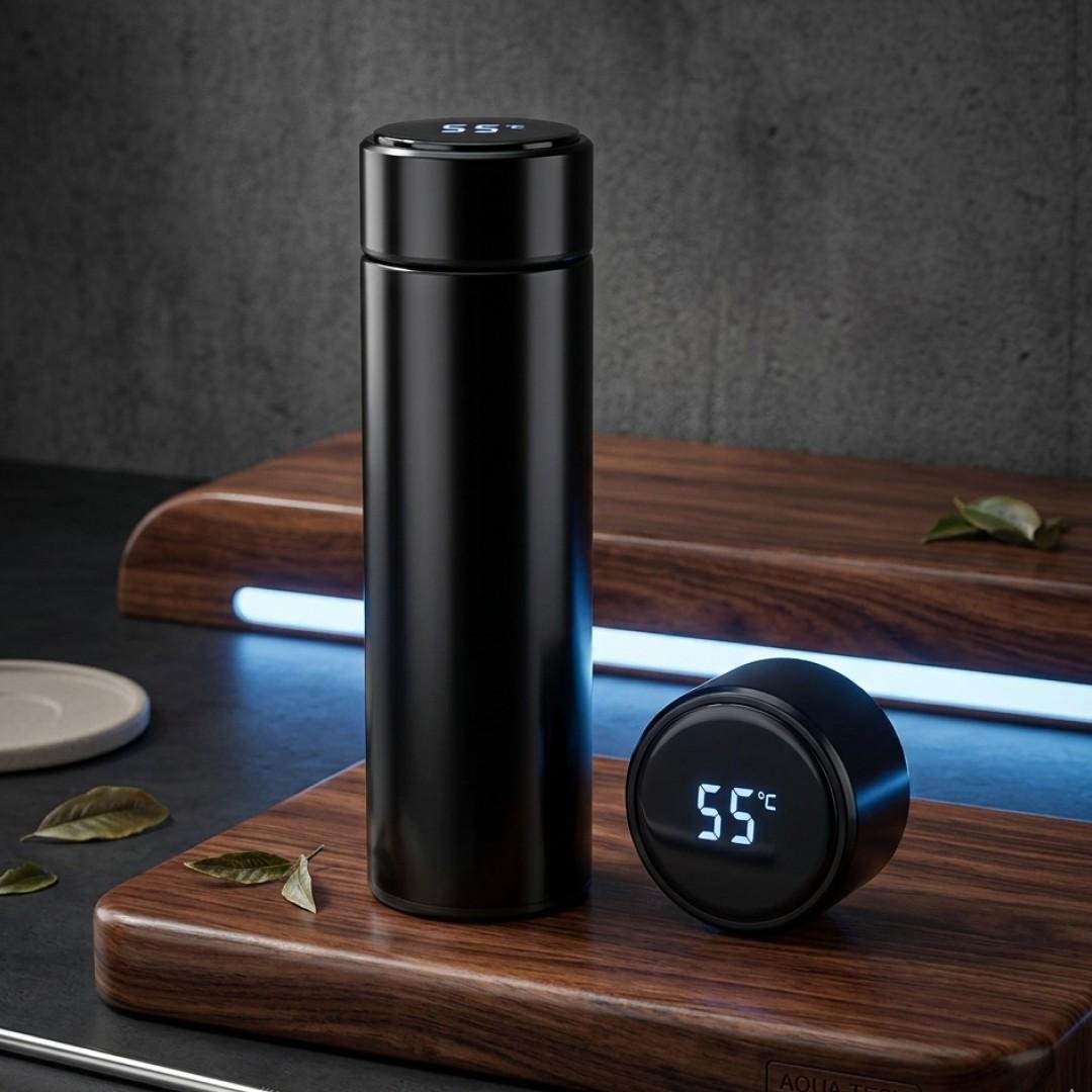 StainlessSteelWaterBottleWithLedTemperatureDisplay